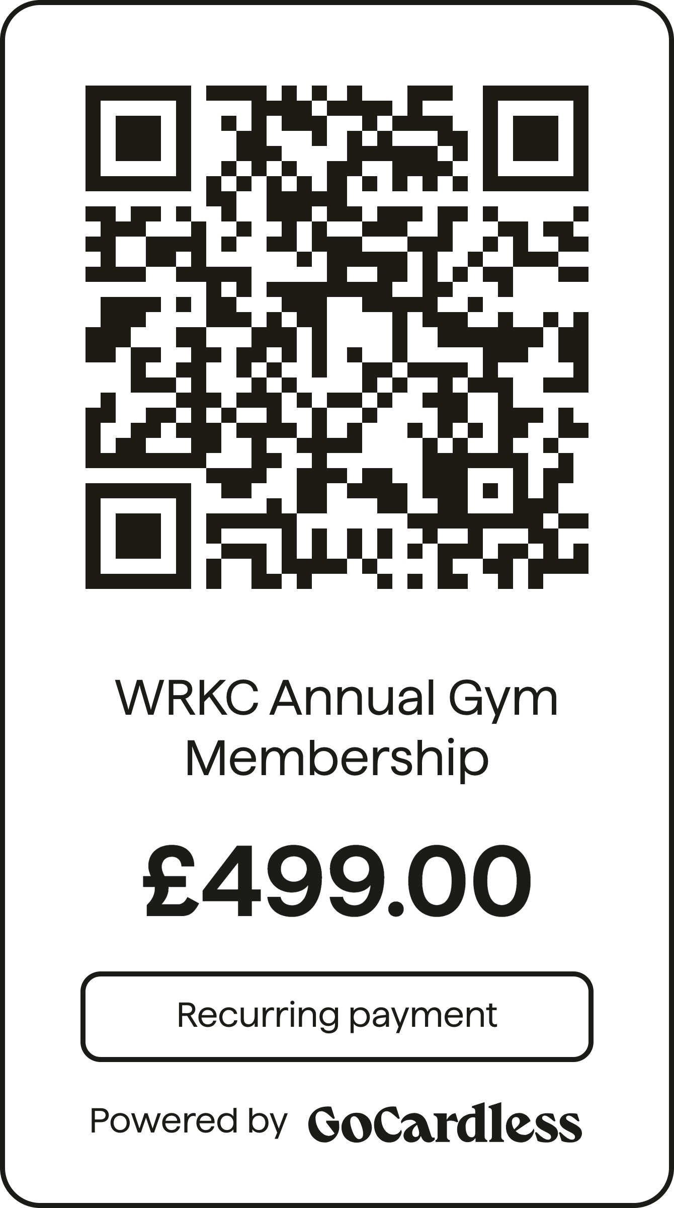 WRKC Gym Membership Options